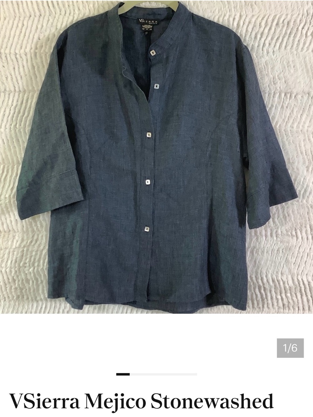 Stonewashed Blue Linen Button-Down Shirt